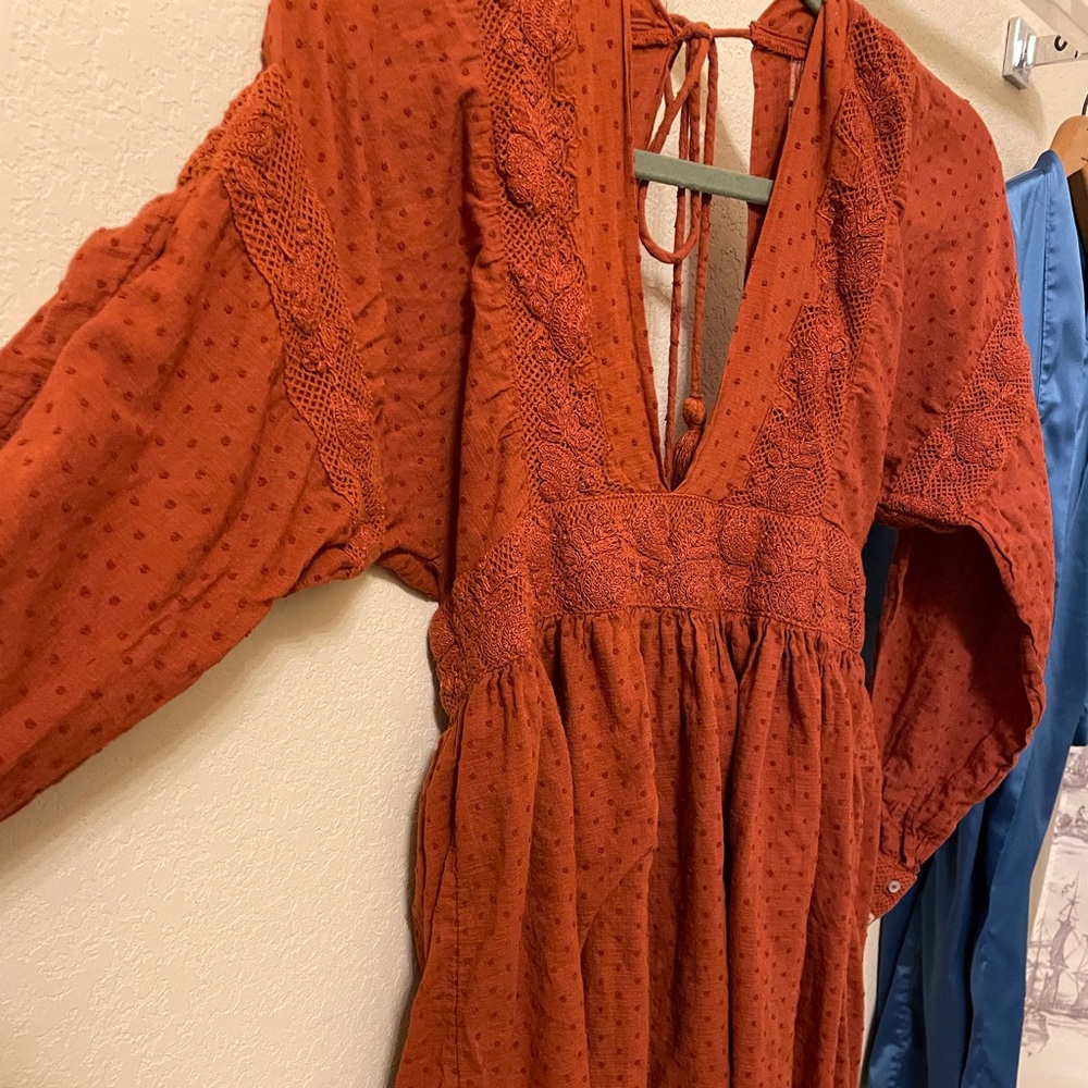 Free People Rust Orange Dress